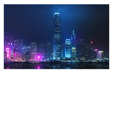 Фото на холсте ночной город. размер 30 x 20 см.