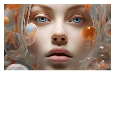 Фото на холсте девушка в пузырьках, 30 x 20 см, до 220 симв.