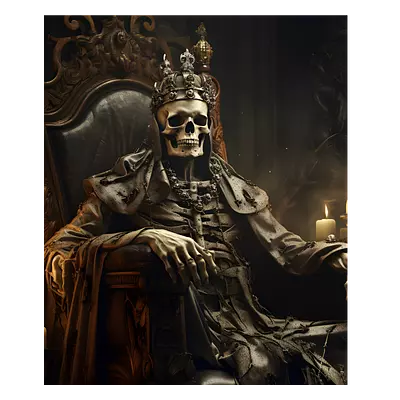 Фото на холсте скелет на троне, размера 50x60