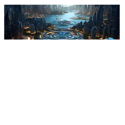 Фото на холсте космический город, размера 90x30