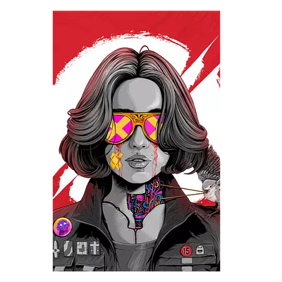 Фото на холсте девушка в очках, размера 40x60