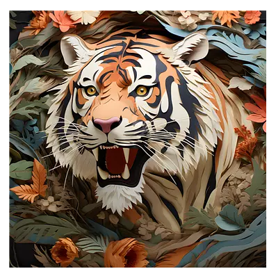 Фото на холсте тигр, размера 100x100
