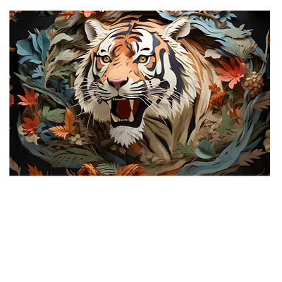 Фото на холсте тигр 45х30 см