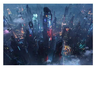 Фото на холсте футуристичный город, размера 100x70