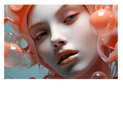 Фото на холсте девушка в пузырьках2, размера 120x80