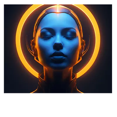 Фото на холсте девушка с нимбом, размера 60x50