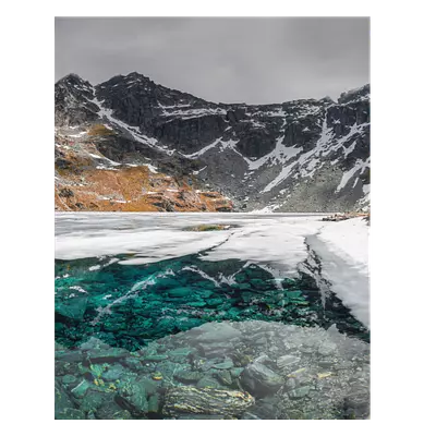 Фото на холсте замерзшее горное озеро, размера 40x50