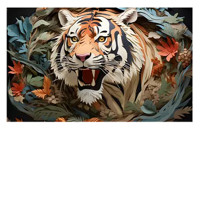 Фото на холсте с изображением тигра. размер 30 x 20 см.