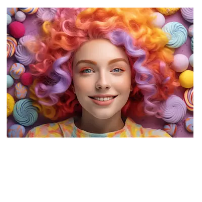 Фото на холсте девушка в красках, размера 70x50