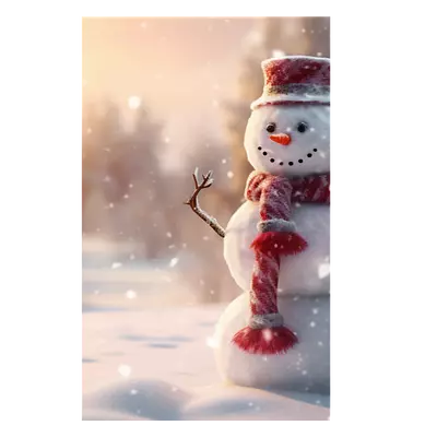 Фото на холсте снеговик, размера 20x30