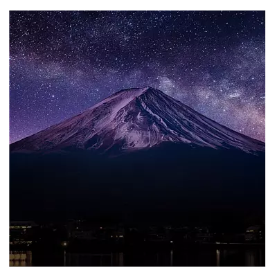 Фото на холсте гора со звёздами, размера 80x80