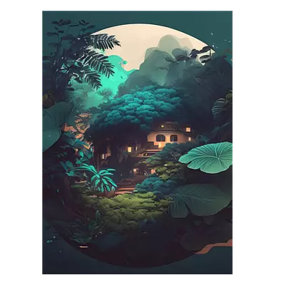 Фото на холсте круглый арт природы, размера 30x40