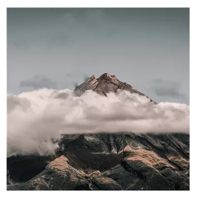 Фото на холсте горы в облаках, размера 50x50