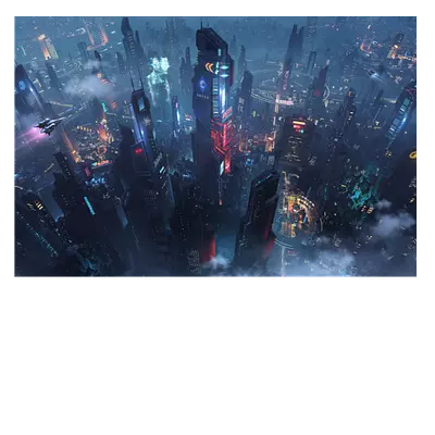 Фото на холсте футуристичный город, размера 75x50