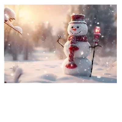 Фото на холсте снеговик, размера 70x50