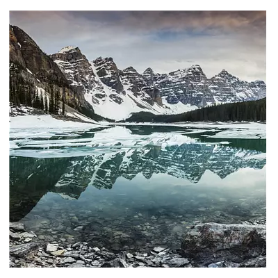 Фото на холсте зимнее озеро, размера 30x30