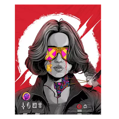 Фото на холсте девушка в очках, размера 40x50