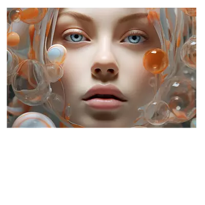 Картина девушка в пузырьках, 45х30 см, холст, до 220 симв.