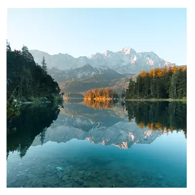 Фото на холсте озеро с горами, размера 100x100