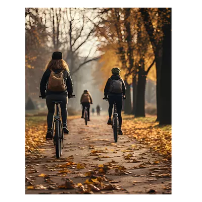 Фото на холсте велосипедисты в лесу, размера 40x50