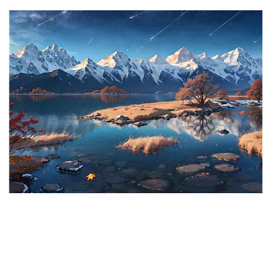 Фото на холсте рисунок озера. размер 40х30 см.