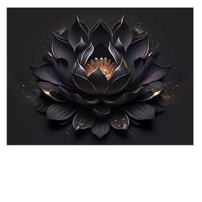 Фото на холсте чёрный цветок, размера 80x60