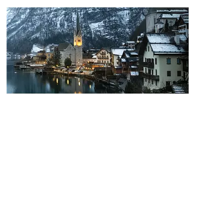 Фото на холсте зимняя деревня, размера 80x40