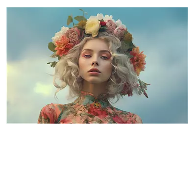 Фото на холсте девушка с венком, размера 60x40