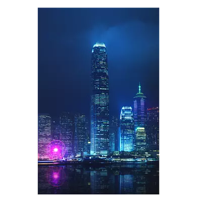 Фото на холсте ночной город, размера 60x90