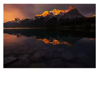 Фото на холсте горы в отражении, размера 70x50