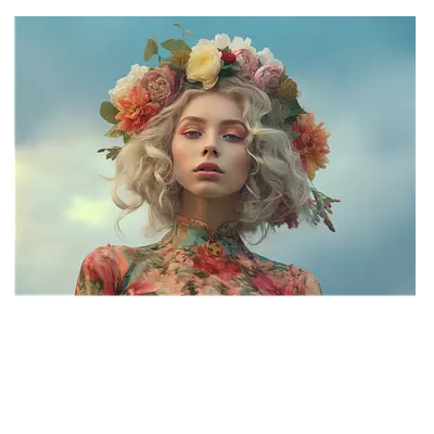 Фото на холсте девушка с венком, размера 70x50