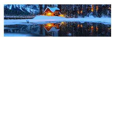 Фото на холсте зимний домик, размера 90x30