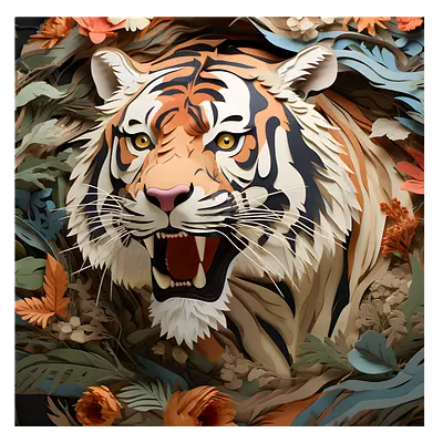 Фото на холсте тигр, размера 50x50