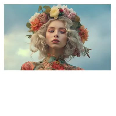 Фото на холсте девушка с венком, 30х20 см, до 220 симв.