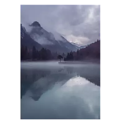 Фото на холсте вечернее озеро, размера 50x70