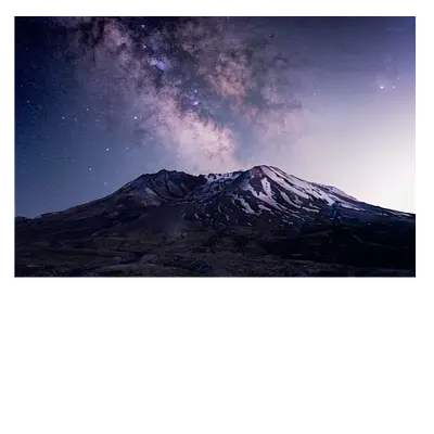 Фото на холсте горы на фоне звёзд, размера 90x60