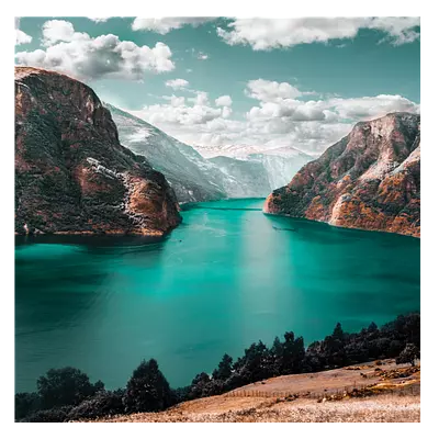 Фото на холсте зеленоватое озеро, размера 60x60