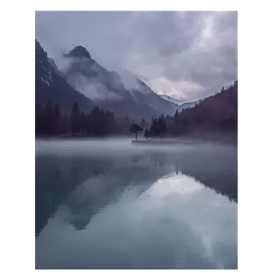 Фото на холсте вечернее озеро, размера 40x50