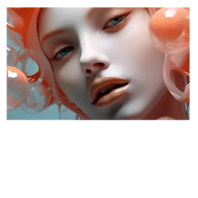 Девушка в пузырьках. размер 30 х 20 см. до 220 печатных символов. закажите онлайн!