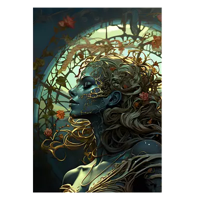 Фото на холсте девушка ai, размера 50x70