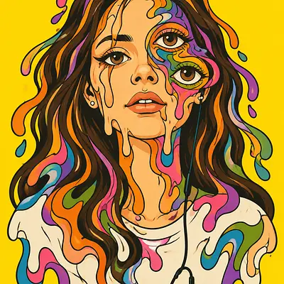 Кислотный сюрреалистический портрет