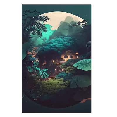 Фото на холсте круглый арт природы, размера 40x60