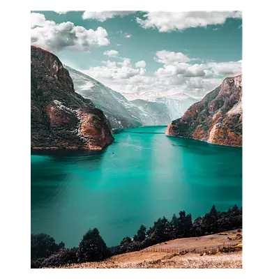 Фото на холсте зеленоватое озеро, размера 50x60