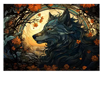 Фото на холсте фантастический волк, размера 70x50