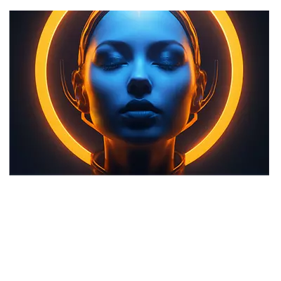 Фото на холсте девушка с нимбом 45 x 30 см