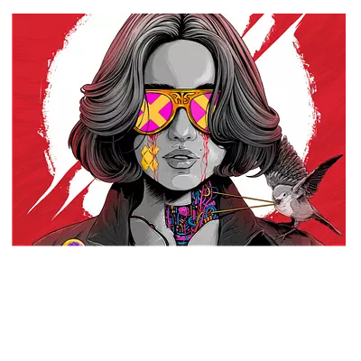 Фото на холсте девушка в очках, размера 70x50