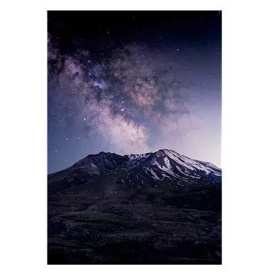 Фото на холсте горы на фоне звёзд, размера 70x100