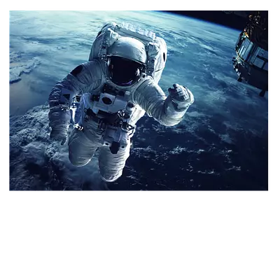 Фото на холсте космонавт на фоне земли, размера 70x50