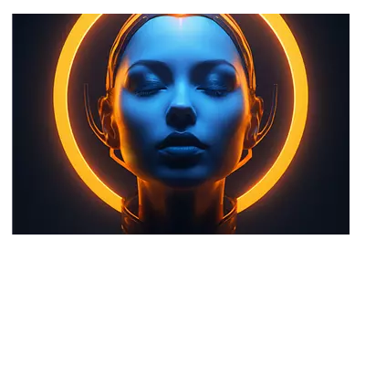 Фото на холсте девушка с нимбом, размера 120x80