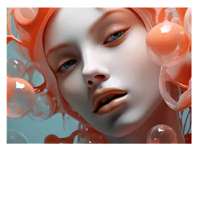 Фото на холсте девушка в пузырьках2, размера 80x60